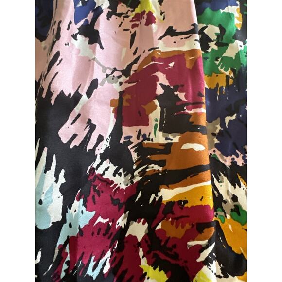 J. Crew Double Pleated Silk Flare Skirt Colorful Brushstroke Floral, Size 4 - Picture 7 of 13